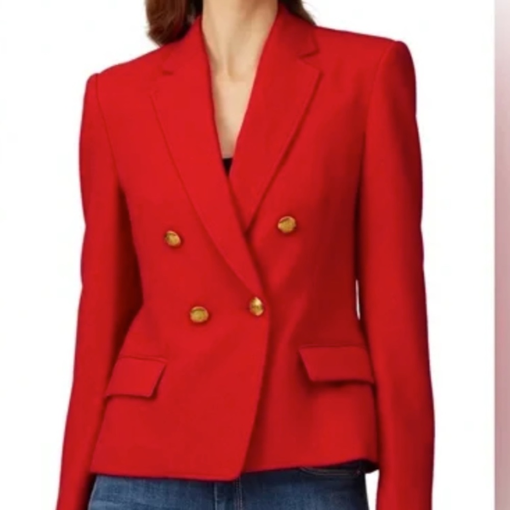 A.L.C Red Double Breasted Blazer w/ Gold Buttons.  Size 0